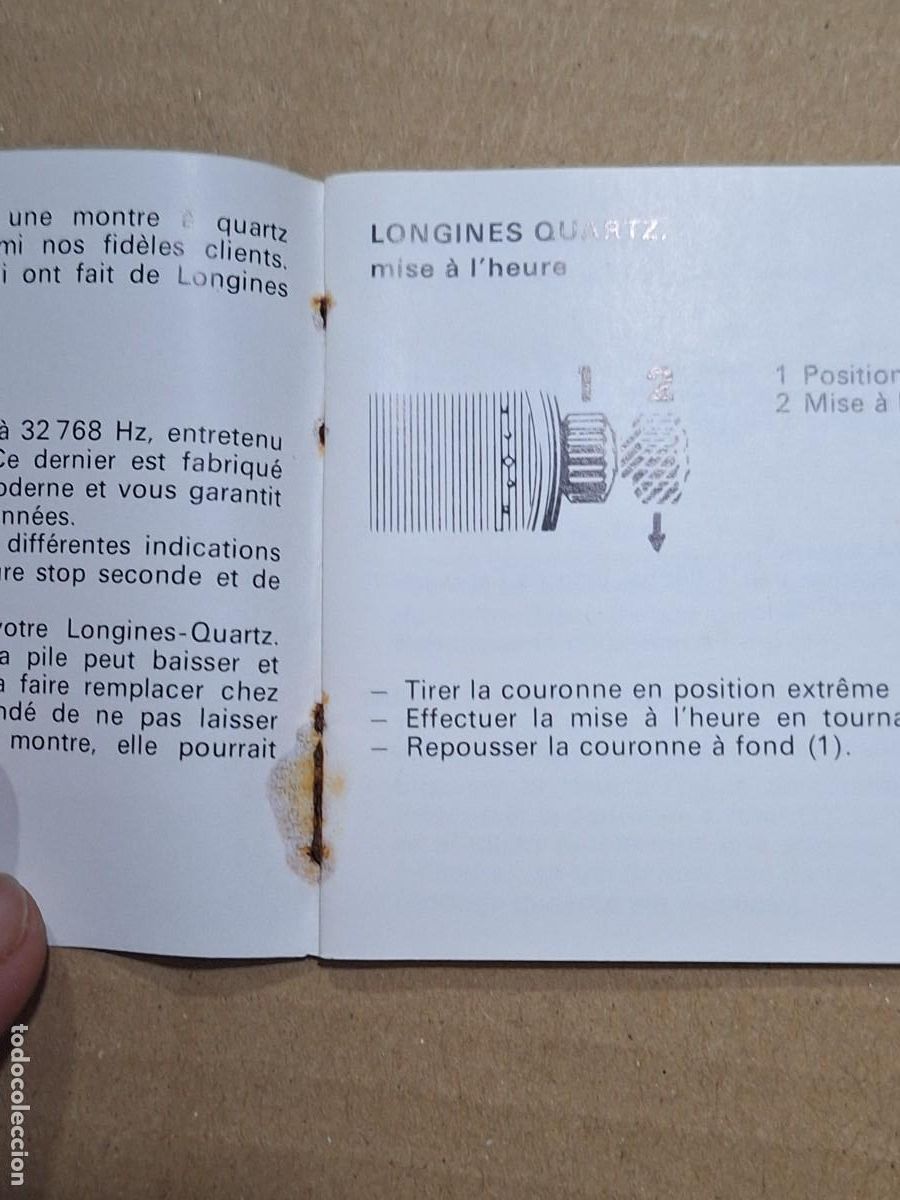 Herramientas de relojes: Librito modo de empleo reloj Longines Quartz . - Foto 8