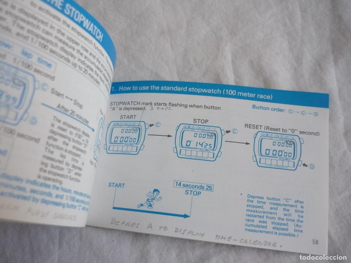 Herramientas de relojes: Libro de instrucciones Seiko A258 (DER) Ingl&eacute;s y chino - Foto 6