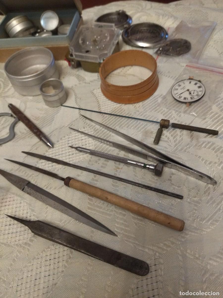 Herramientas de relojes: Lote de herramientas y repuestos para relojero. - Foto 6