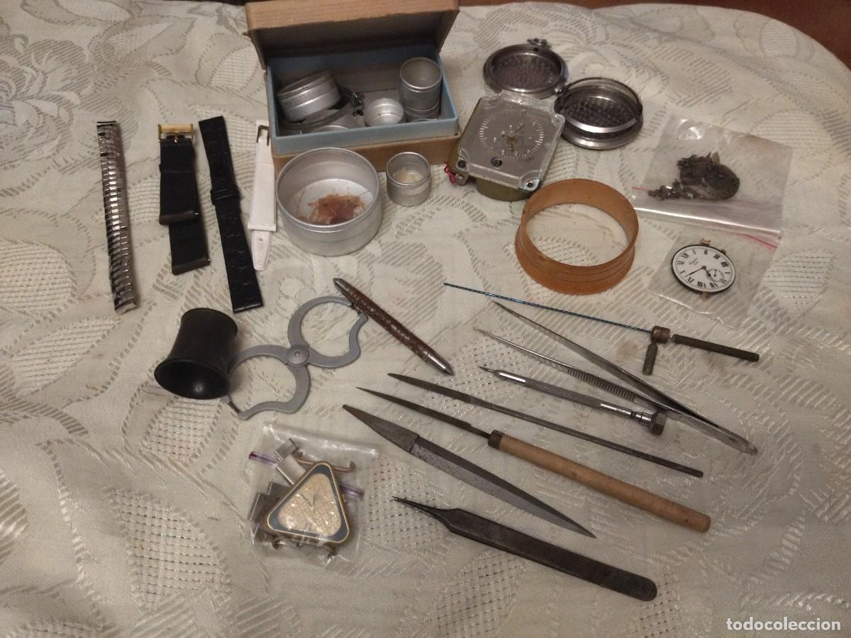 Herramientas de relojes: Lote de herramientas y repuestos para relojero. - Foto 9