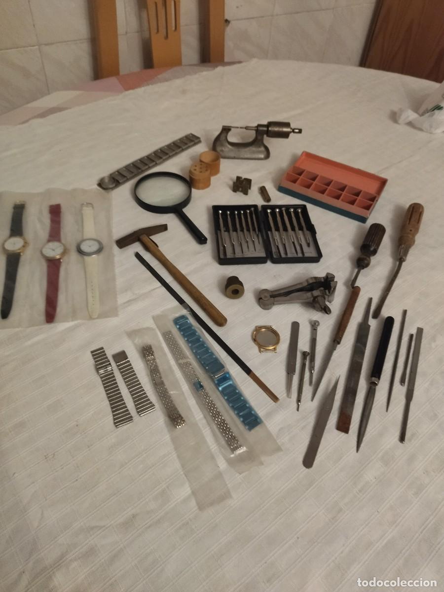 Herramientas de relojes: Lote de herramientas y recambios de relojero. - Foto 1