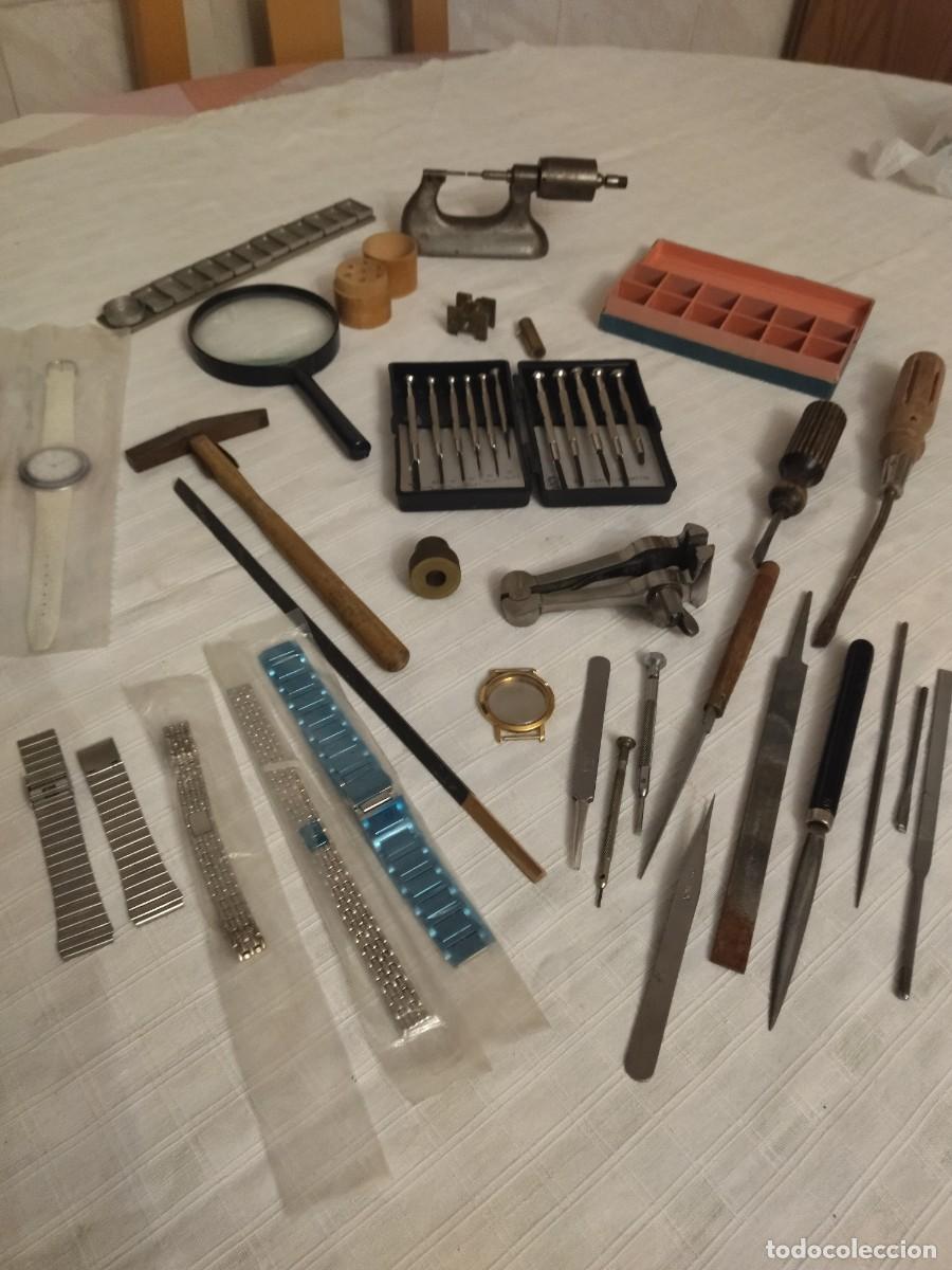 Herramientas de relojes: Lote de herramientas y recambios de relojero. - Foto 19