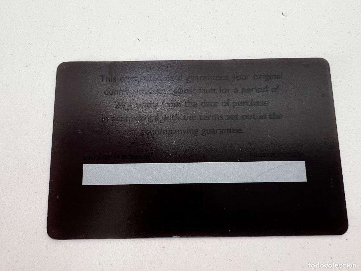Herramientas de relojes: RELOJ DUNHILL WARRANTY CARD - Foto 2