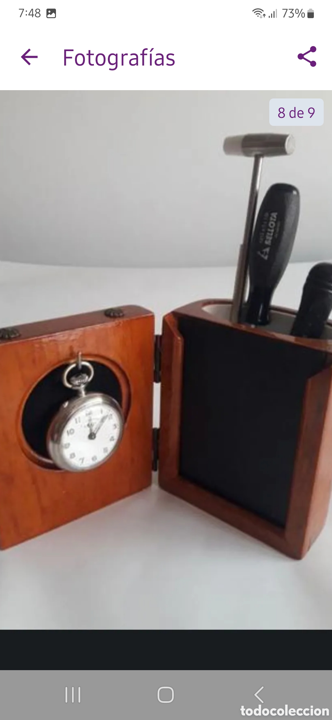 Herramientas de relojes: SOPORTE PARA RELOJ DE BOLSILLO ANTIGUO - Foto 6