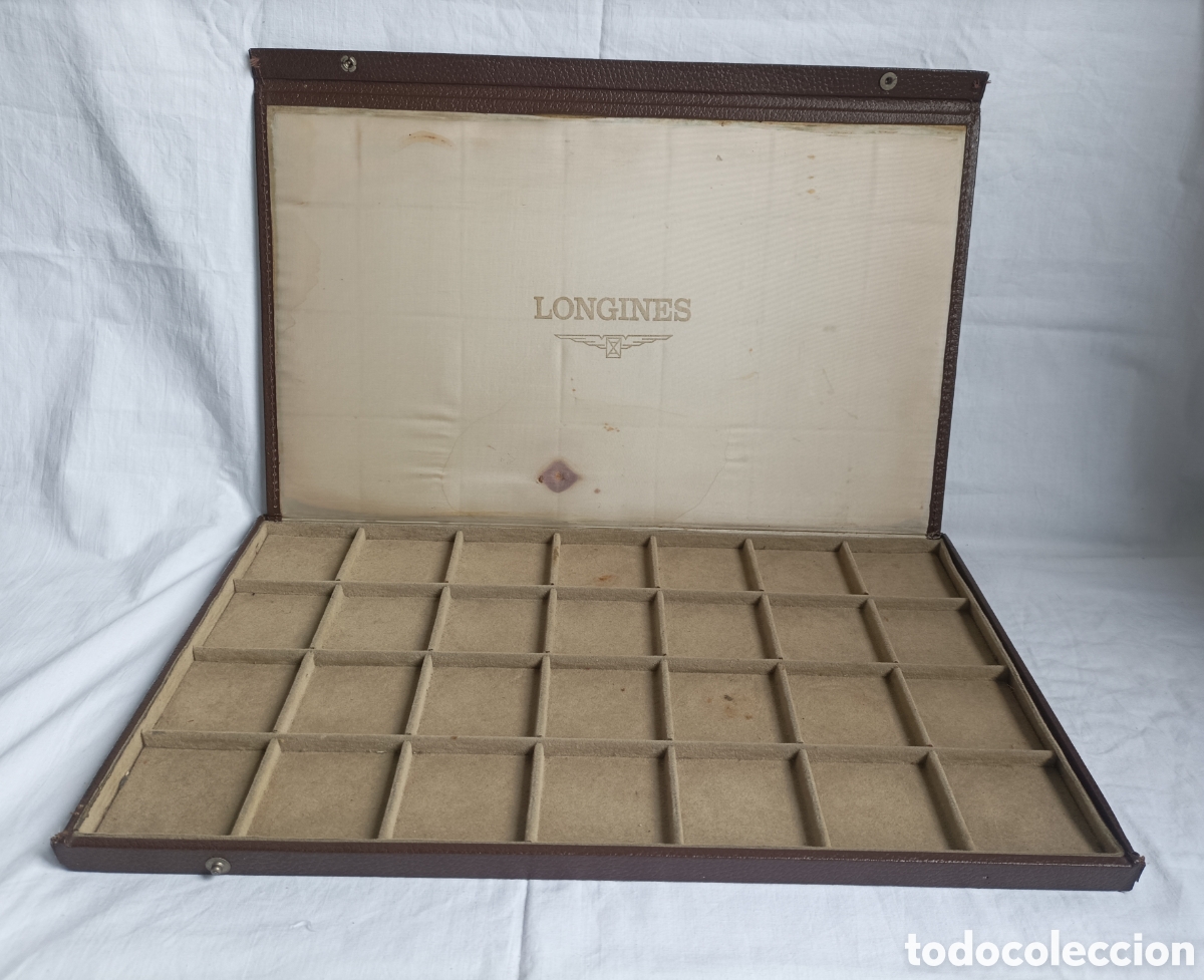 Herramientas de relojes: Antigua caja expositor relojes LONGINES - Foto 3