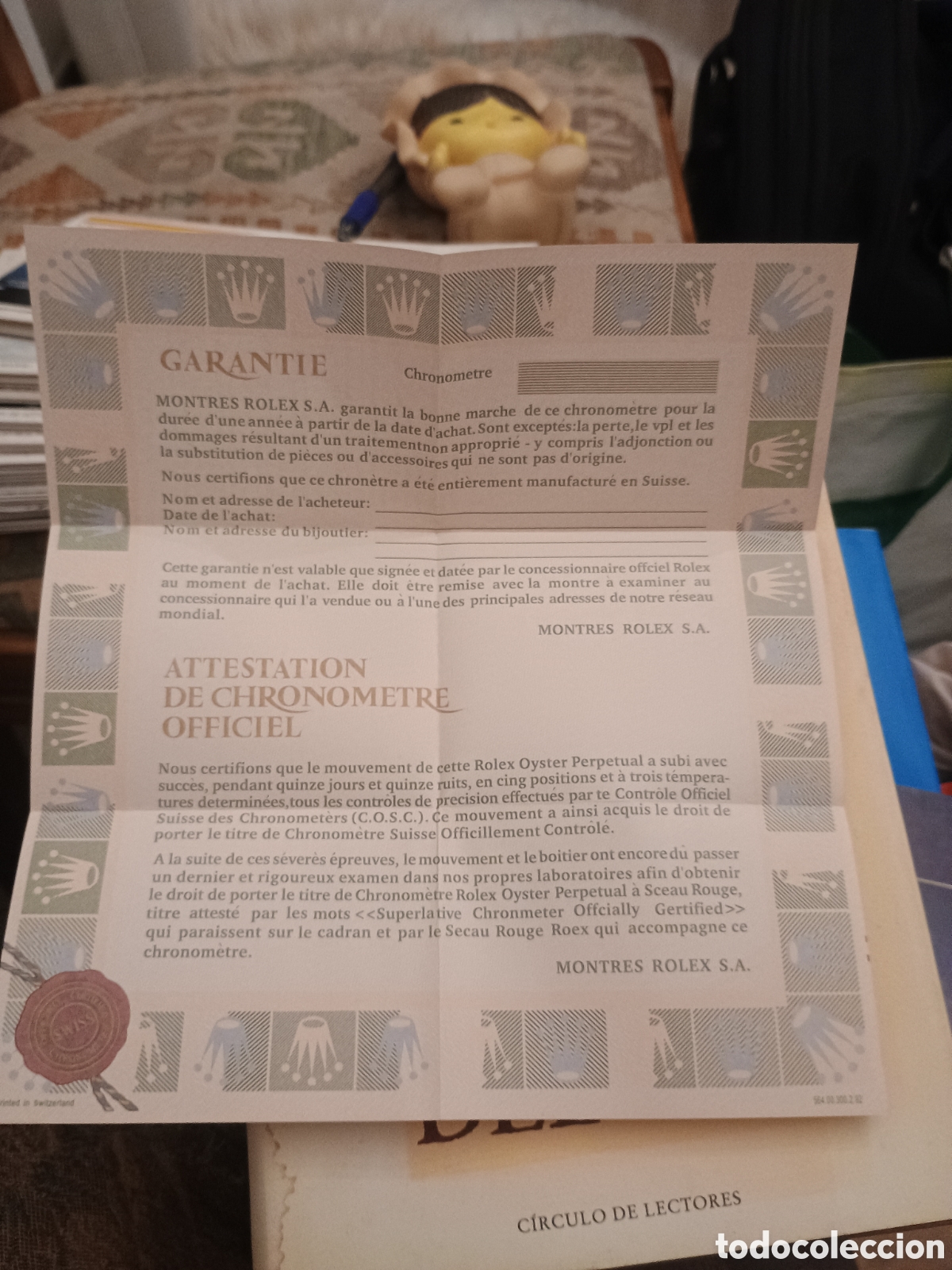 Herramientas de relojes: CERTIFICADO ROLEX Y VARIOS PAPELES - Foto 4