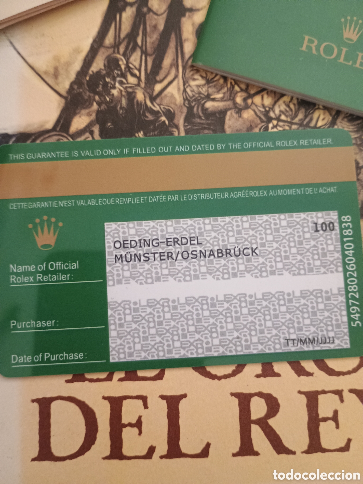 Herramientas de relojes: CERTIFICADO ROLEX Y VARIOS PAPELES - Foto 7