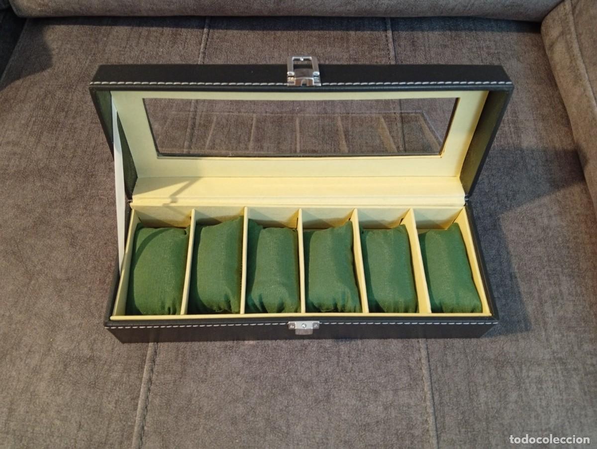 Herramientas de relojes: Caja para 6 relojes, tapa transparente