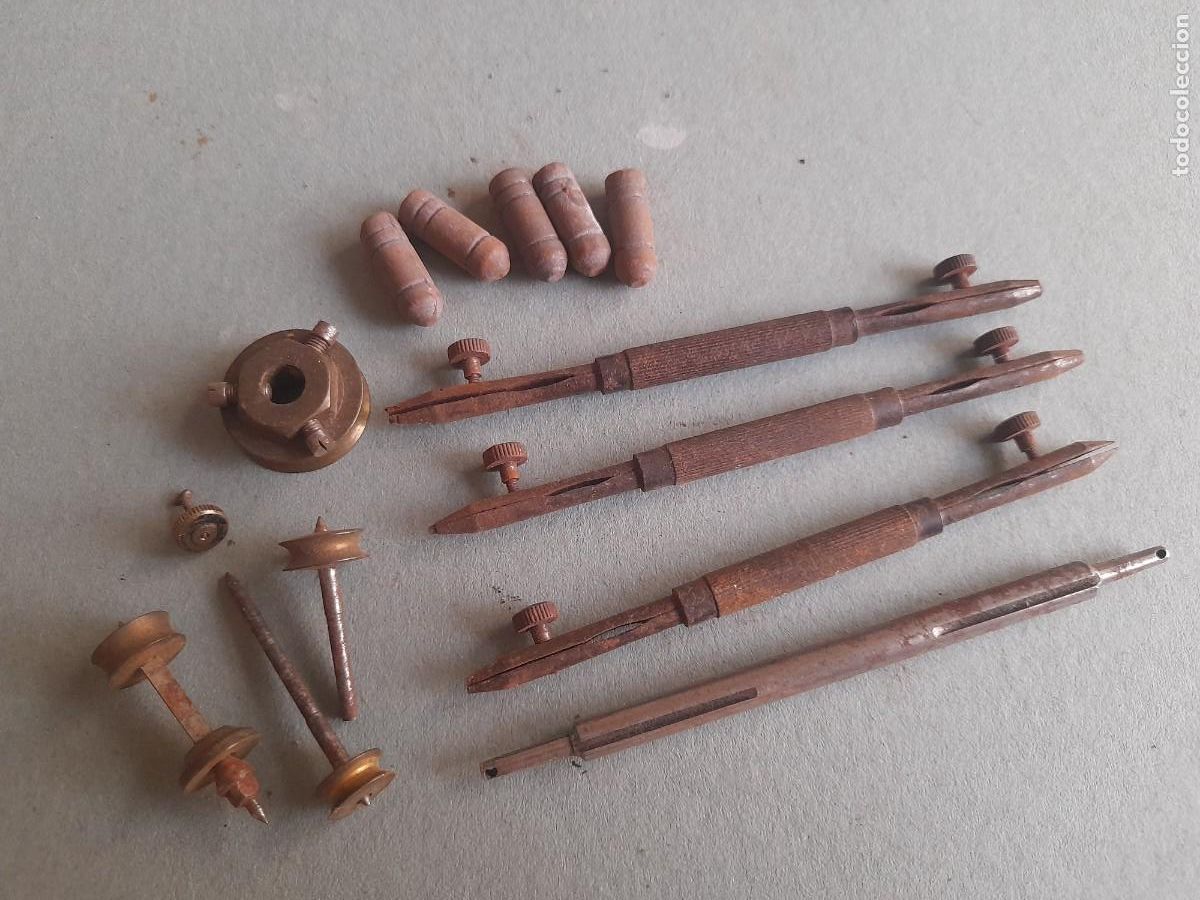 Herramientas de relojes: Lote varias piezas de relojeria, acero y laton