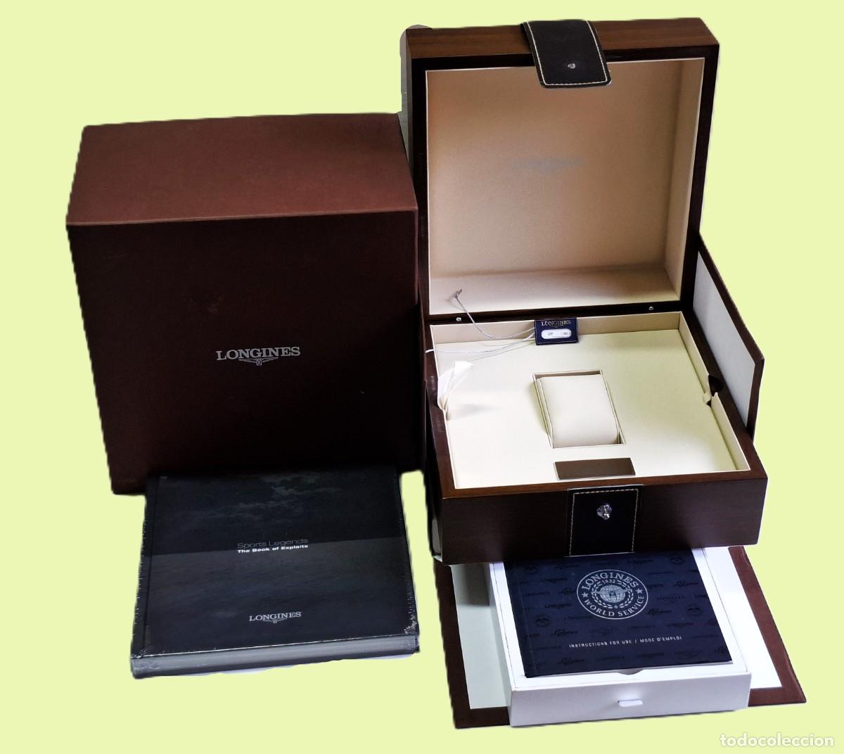 Herramientas de relojes: LONGINES CAJA O ESTUCHE DE RELOJ LUJO - 23X23X14.CM + CATALOGOS Y VARIOS