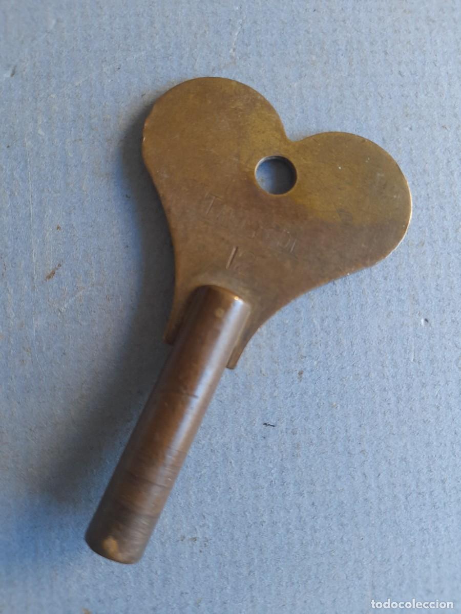 Ferramentas para rel&oacute;gios: Llave de reloj tameside n&deg; 12, laton, boca 6x6mm aprox, (8x4.8cm aprox)