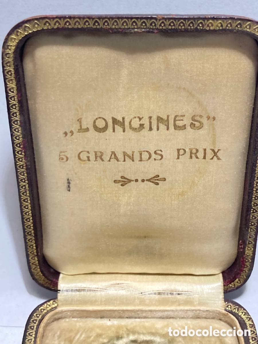 antiguo estuche caja relojera de lujo para reloj de bolsillo longines 5 grands prix paris 1900 CR06