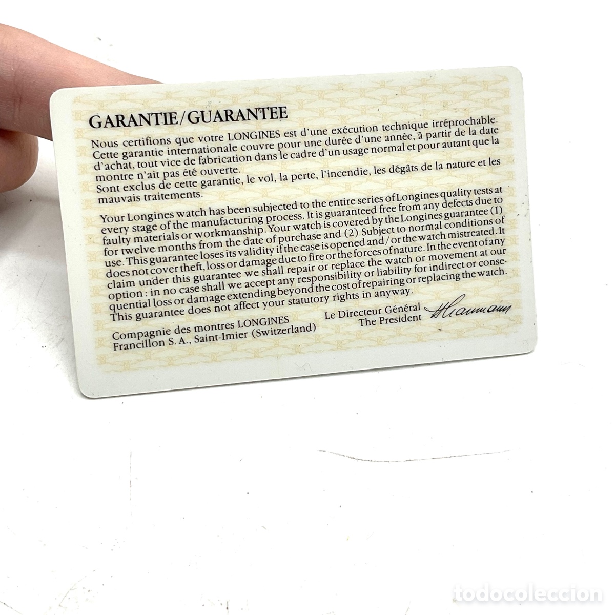 Relojes - Longines: LONGINES certificado de origen - documento de reloj 1993 &ldquo;&rdquo; - Foto 2
