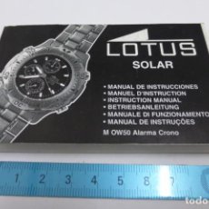 Relojes - Lotus: LOTUS SOLAR. OW50, MANUAL DE INSTRUCCIONES