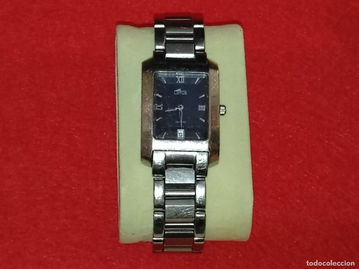 Relojes - Lotus: ELEGANTE RELOJ DE PULSERA LOTUS CON CAJA RECTANGULAR Y ESFERA NEGRA,CORREA EN ACERO INOX