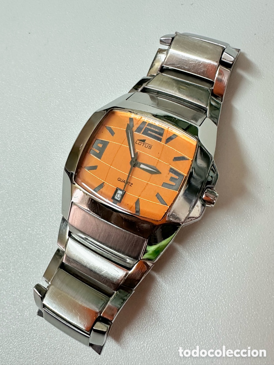 Relojes - Lotus: Reloj LOTUS Con Esfera Naranja De Acero Inoxidable Quartz 100M/330FT