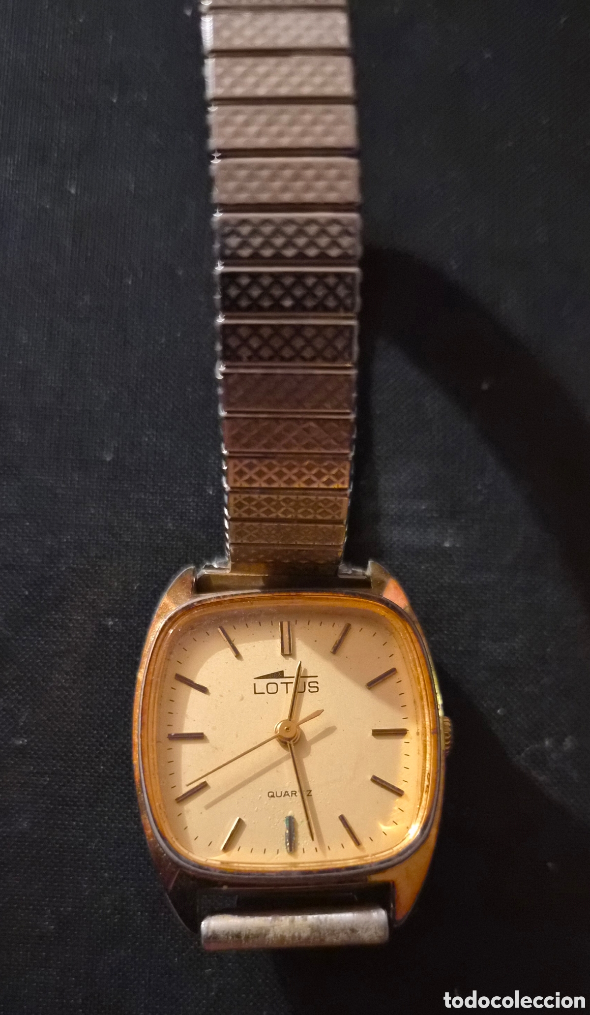 Relojes - Lotus: RELOJ LOTUS 7023 QUARTZ VINTAGE &ndash; ESFERA DORADA &ndash; BRAZALETE MET&Aacute;LICO