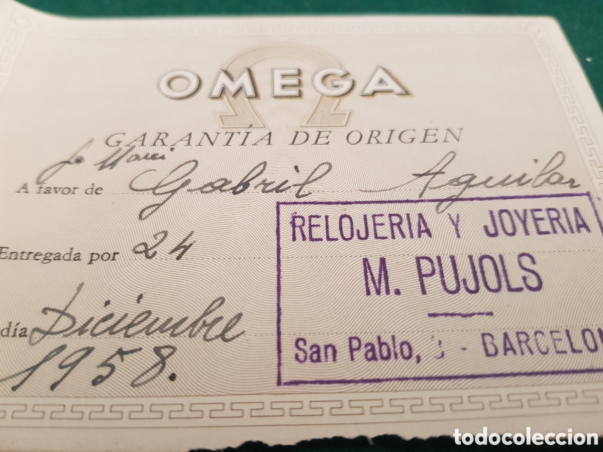 Relojes - Omega: Omega documento garantia - Foto 3