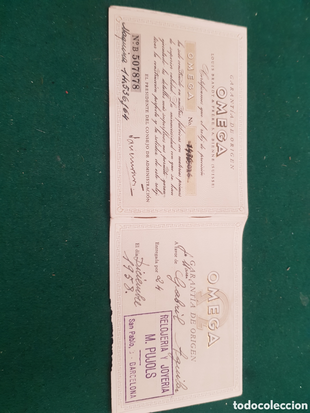 Relojes - Omega: Omega documento garantia - Foto 5