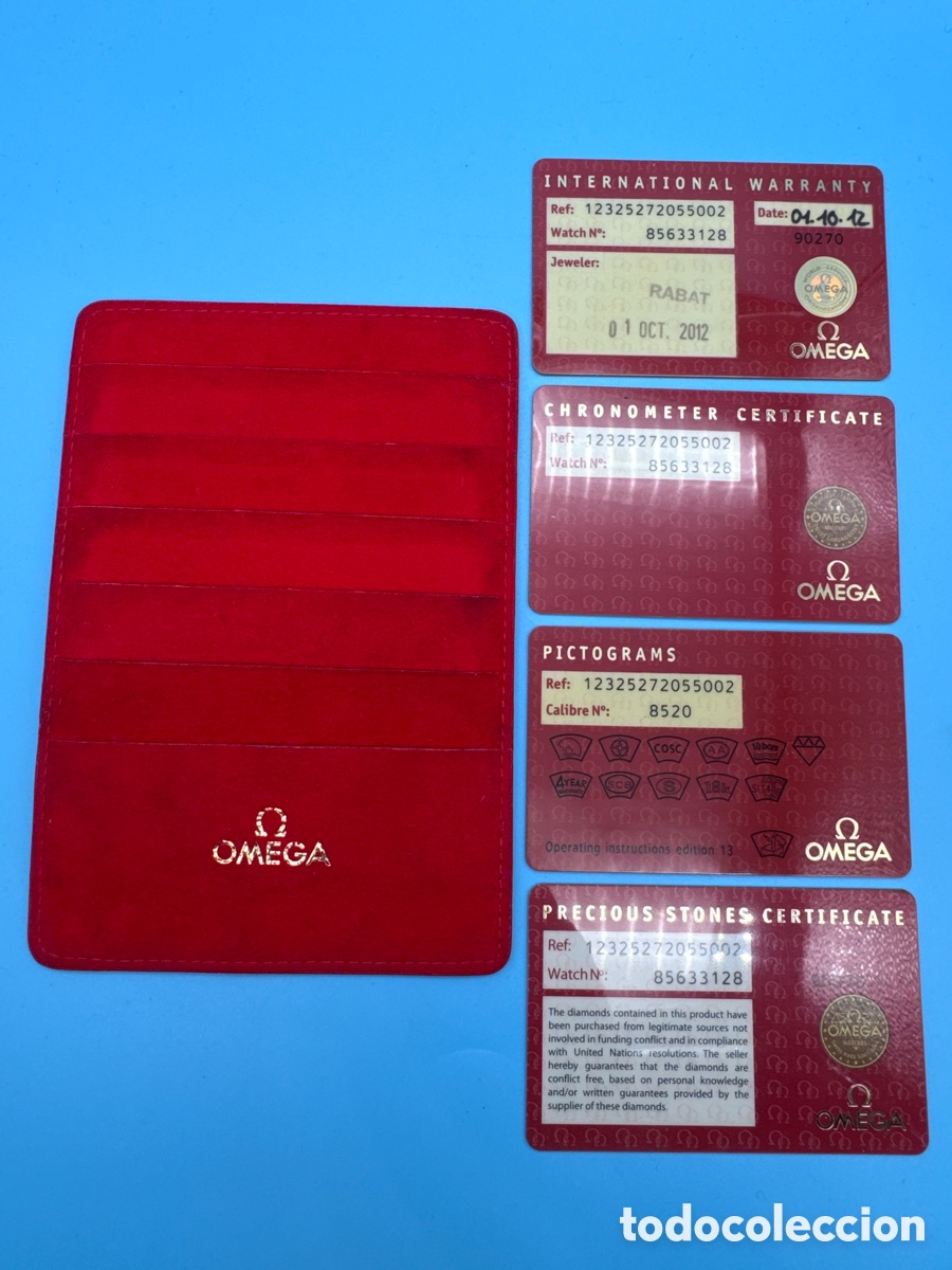 Relojes - Omega: Tarjetas garant&iacute;a reloj Omega relacion longines breitling iwc