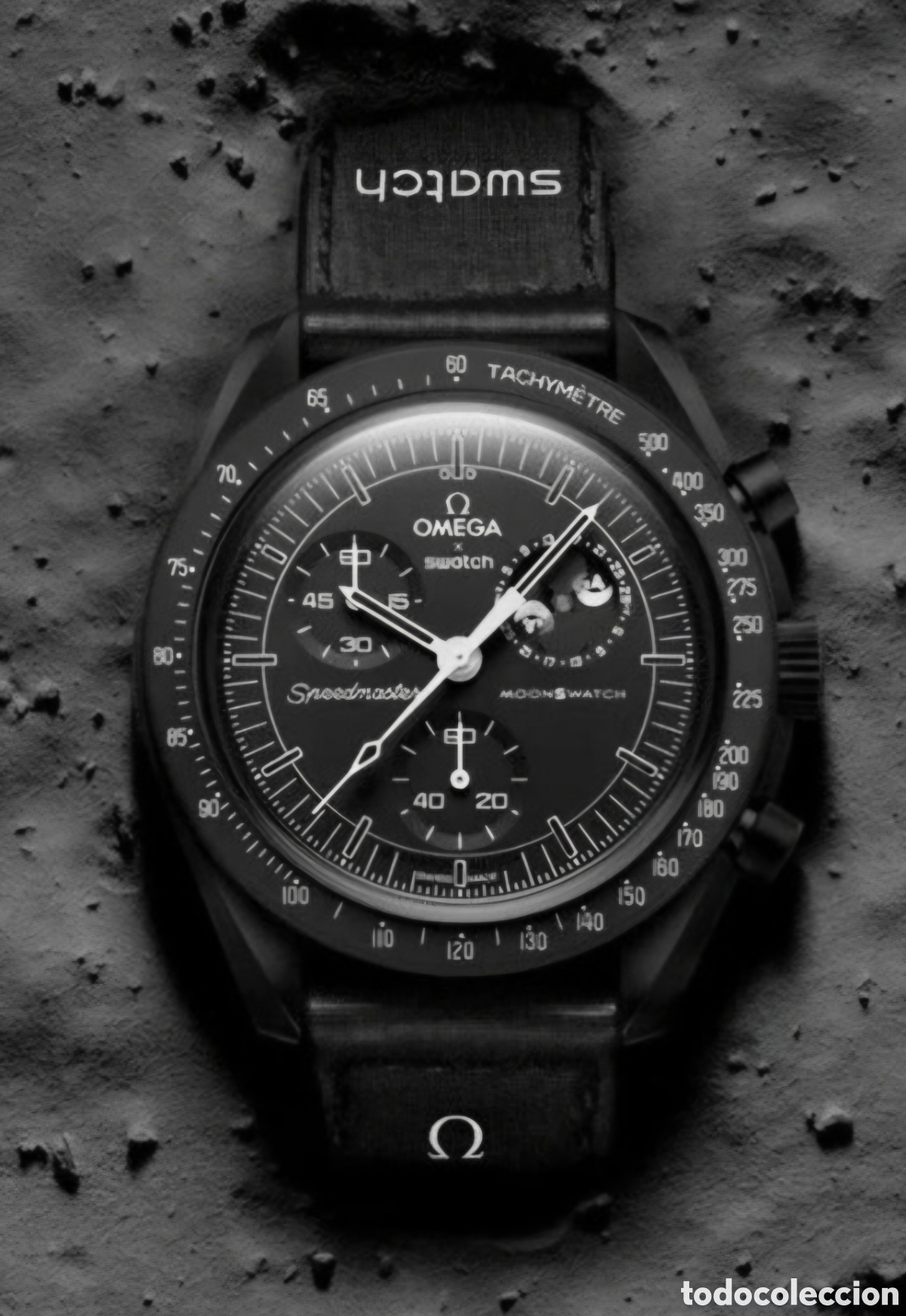 Relojes - Omega: Reloj Omega swatch Negro Mission to the Moon Phase,Nuevo.