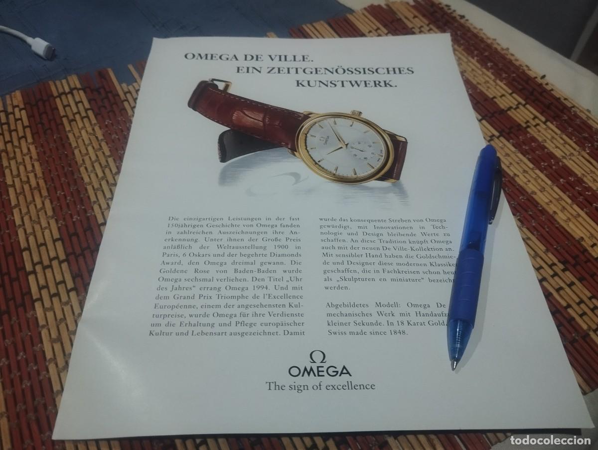 Relojes - Omega: RELOJ OMEGA CLIPPING HOJA ANUNCIO PUBLICIDAD REVISTA ALEMANA 1994