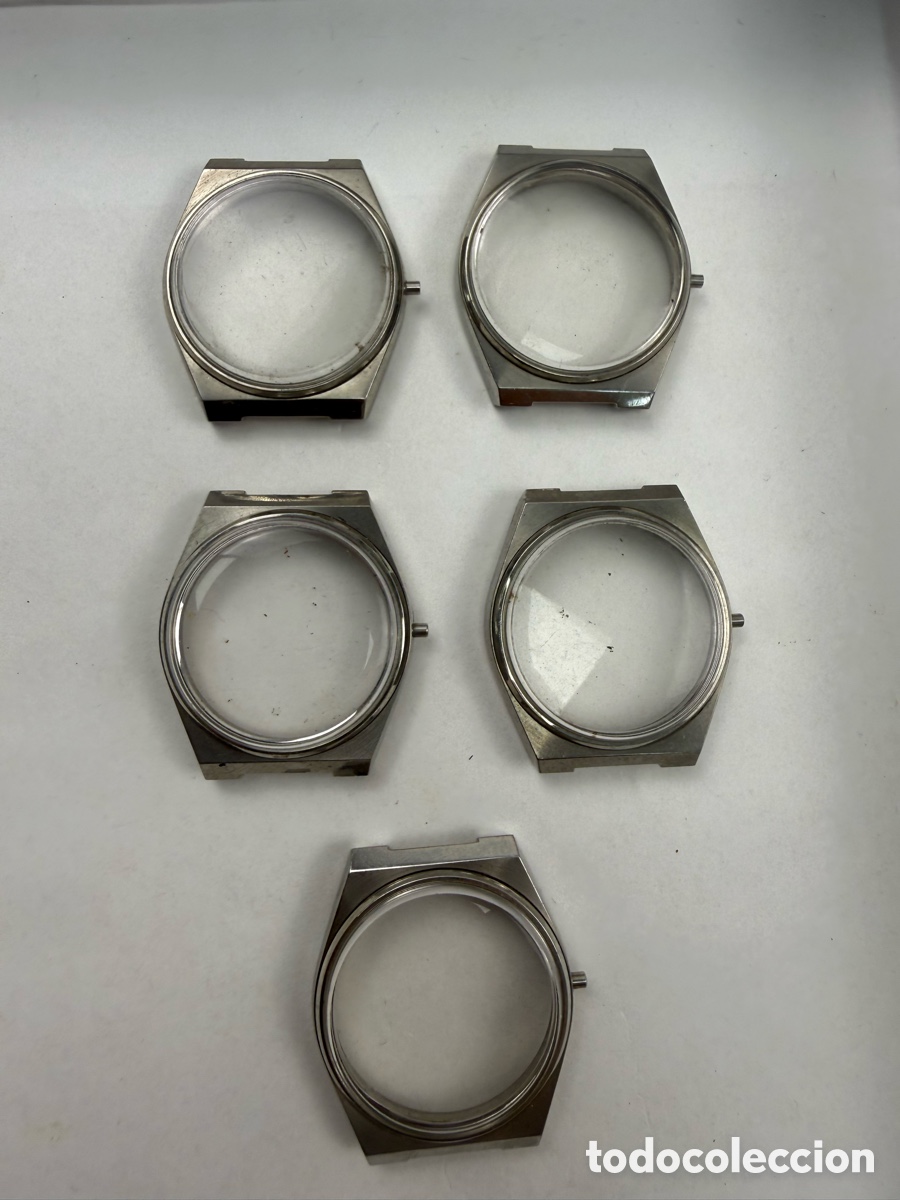 Relojes - Omega: Lote 5 cajas con plexiglas para reloj de pulsera Omega para caballero
