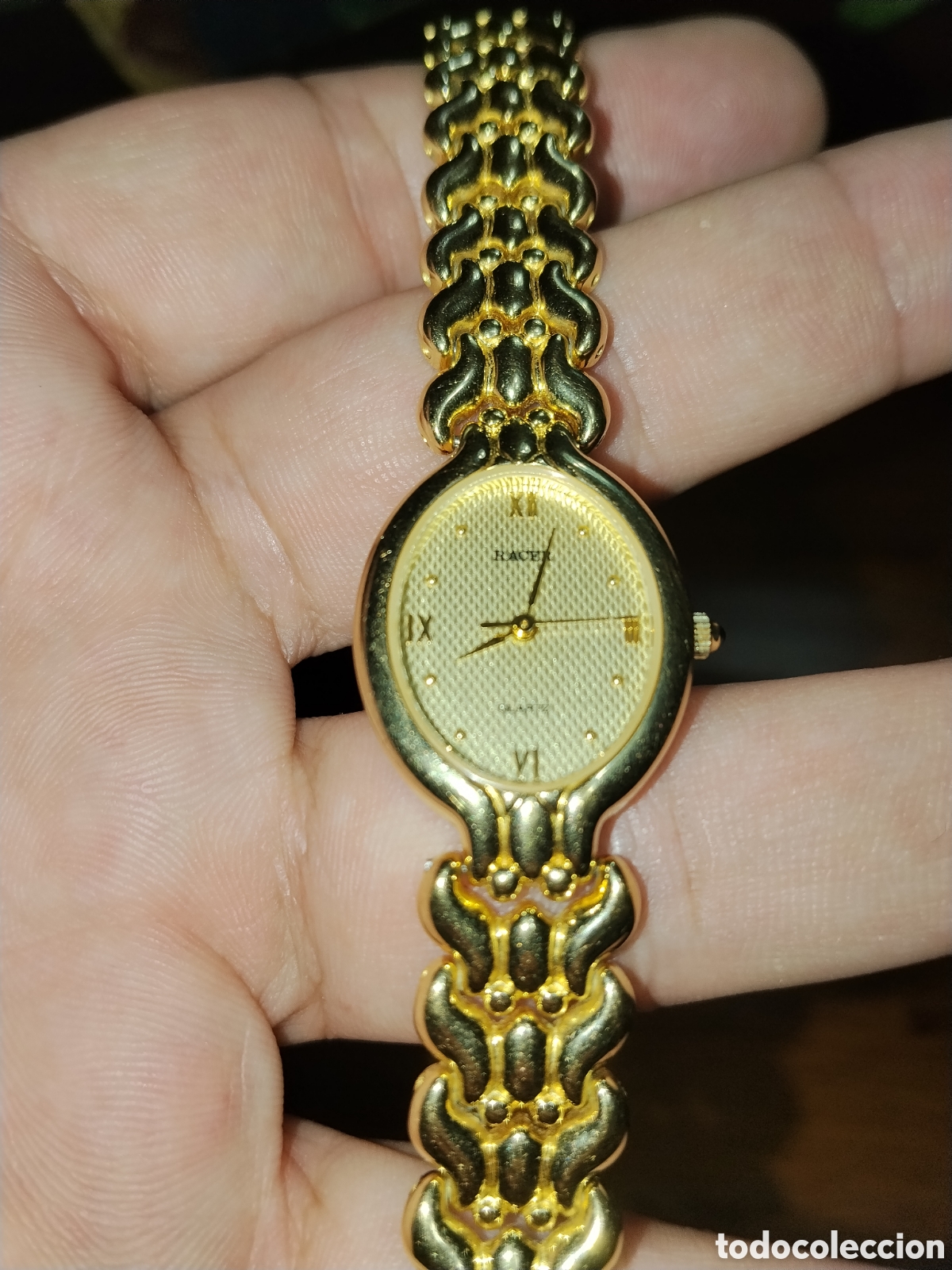 Relojes - Racer: Reloj Racer a&ntilde;os 90 chapado oro
