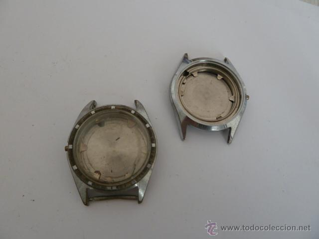 Recambios de relojes: LOTE 2 CAJAS PARA RELOJ VINTAGE, REFERENCIAS ORIS 484 Y ORIS 635. Lote 45290461