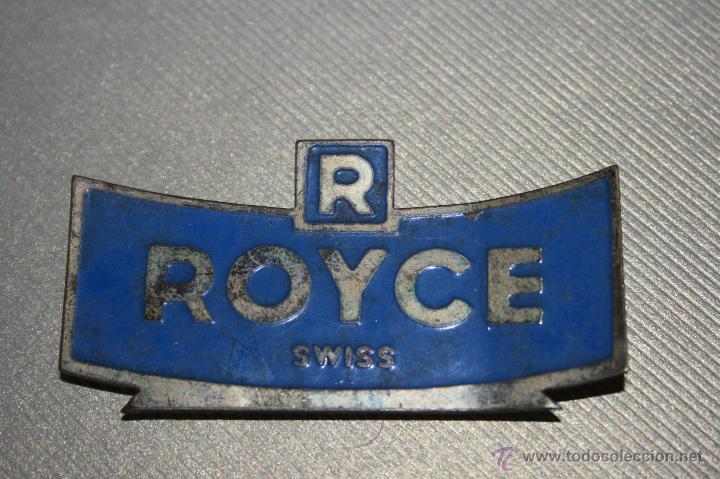 Pe&ccedil;as de reposi&ccedil;&atilde;o de rel&oacute;gios: Placa met&aacute;lica de reloj Royce Swiss. 6,5 x 3,5 . Creo que perteneci&oacute; a empleado de tienda.
