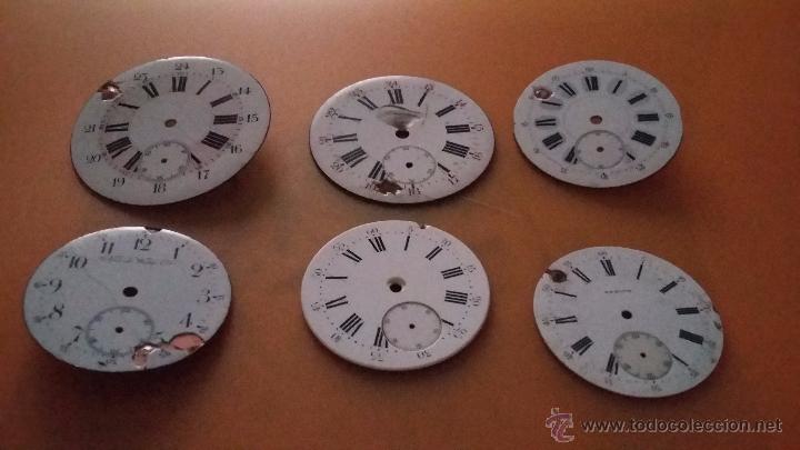 Pe&ccedil;as de reposi&ccedil;&atilde;o de rel&oacute;gios: SEIS ESFFERAS DE RELOJ DE BOLSILLO PORCELANA PARA REPARAR