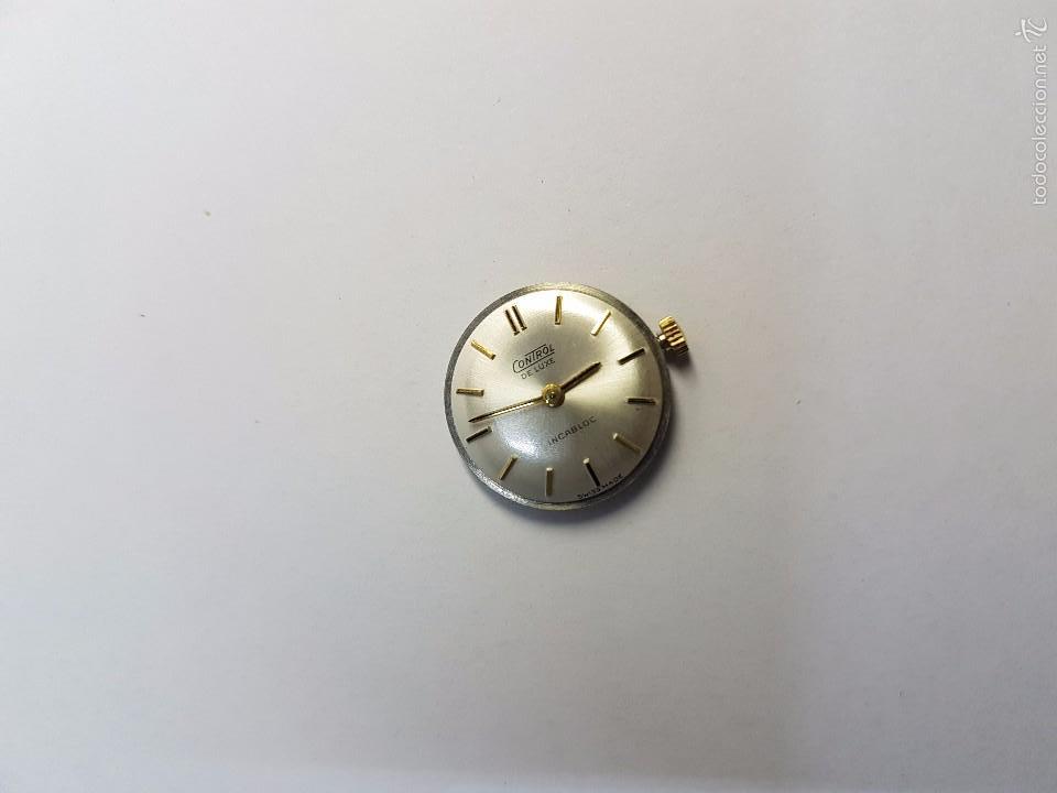 Spare Parts for Watches: M&aacute;quina de cuerda Control incabloc con bata de acero y corona original nueva sin uso de stop tienda