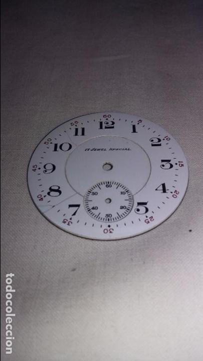 Recambios de relojes: ESFERA DE PORCELANA DE 3,76 CM DI&Aacute;METRO 17 JEWEL SPECIAL