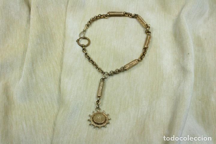 Recambios de relojes: Leontina bot&oacute;n cuadrado. Single Albert. - Foto 2