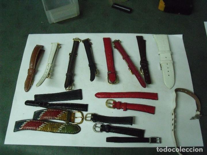 Ersatzteile f&uuml;r Uhren: UN LOTE DE CORREAS DE PIEL PARA RELOJ DE MUJER- N&ordm; 14-LOTE 68