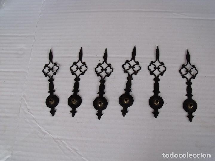 Pi&egrave;ces de rechange de montres et horloges: 6 antiguas agujas Luis XV para ojo de buey maquinaria Paris o aleman - lote 85