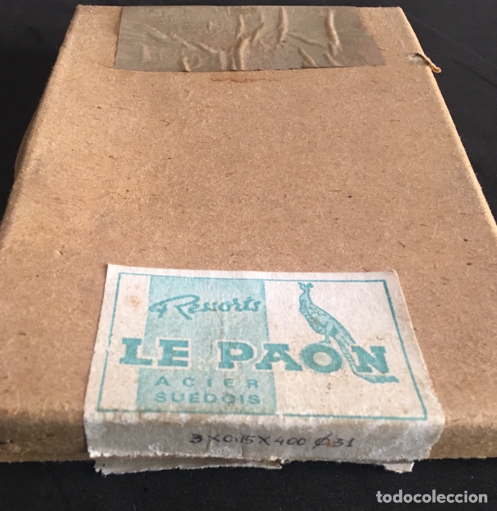 Pi&egrave;ces de rechange de montres et horloges: Antigua caja de muelles para reloj le paon ressorts acier suedois nuevos a estrenar