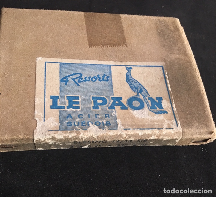 Pi&egrave;ces de rechange de montres et horloges: Antigua caja de muelles para reloj le paon ressorts acier suedois nuevos a estrenar