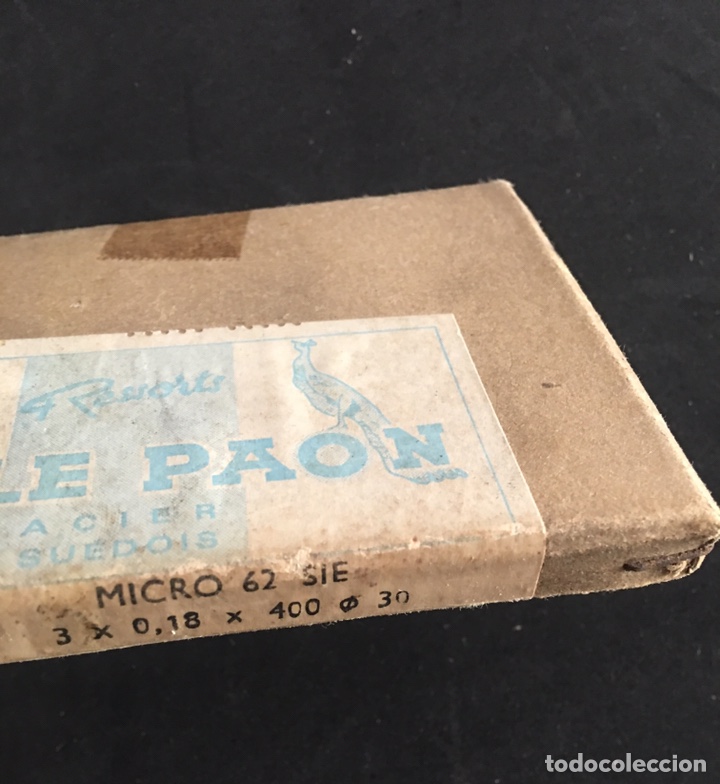 Pi&egrave;ces de rechange de montres et horloges: Antigua caja de muelles para reloj le paon ressorts acier suedois nuevos a estrenar