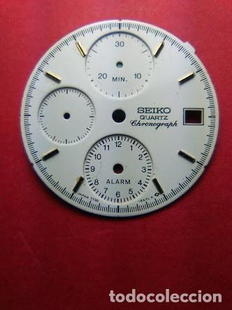 Pi&egrave;ces de rechange de montres et horloges: seiko crono - esfera blanca