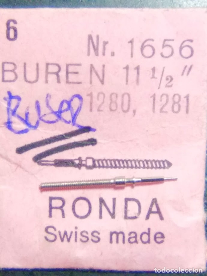 Spare Parts for Watches: Buren - 1280 - tija - (cd-2871)