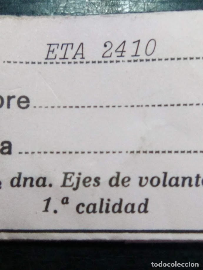Recambios de relojes: Eta 2410 - 2 ejes de volante