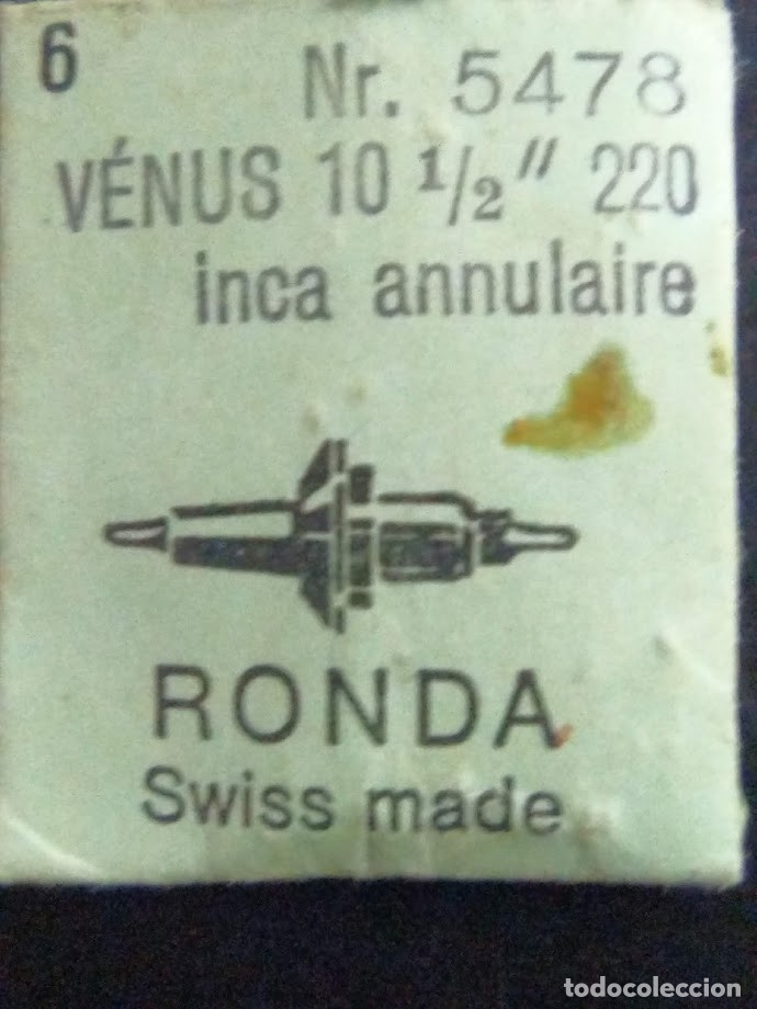 Recambios de relojes: Venus 220 - 2 ejes de volante