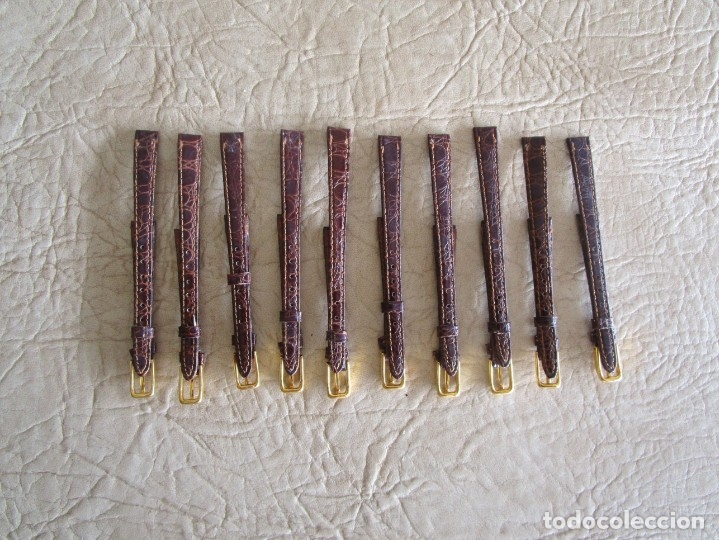 Ersatzteile f&uuml;r Uhren: lote de 10 pulseras reloj pulsera piel cuero lejitimo 10 mm correa
