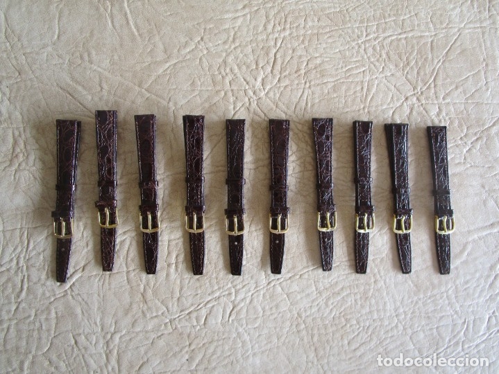 Recambios de relojes: lote de 10 pulseras reloj pulsera piel cuero lejitimo 12 mm correa