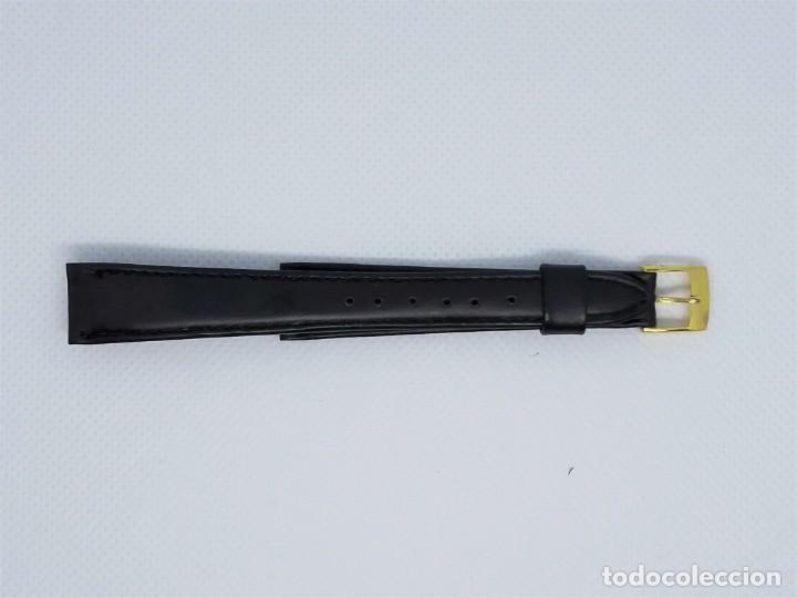 Ricambi di orologi: Correa de reloj vintage mujer femenina negro 15 mm