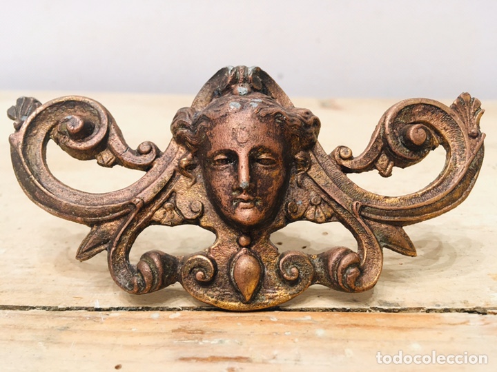 Recambios de relojes: ORNAMENTO MASCARON ART NOUVEAU CABEZA FEMENINA ADORNO DE MUEBLE O RELOJ FLORAL REMATE DECORATIVO