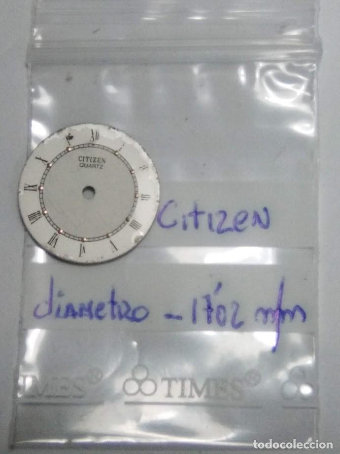 Spare Parts for Watches: Esfera - Citizen - di&aacute;metro 17&acute;02 m/m - con sus 2 patas - (cd-10BR2)