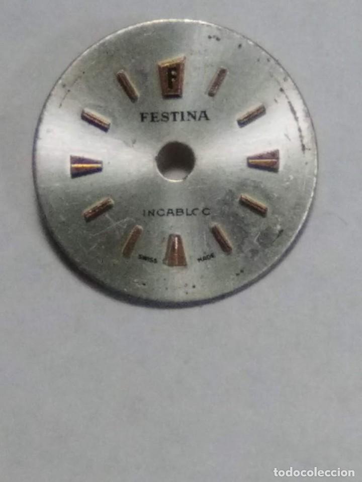 Spare Parts for Watches: Esfera - Festina - vintage - con sus 2 patas - di&aacute;metro  13&acute;04 m/m - (cd-X18C9)