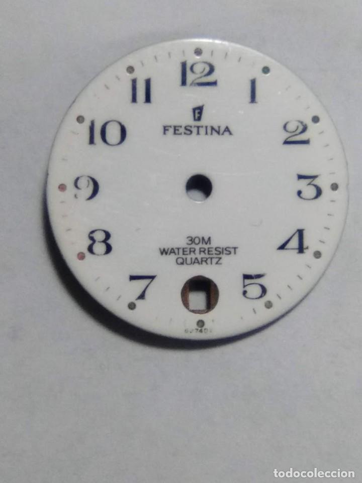 Pe&ccedil;as de reposi&ccedil;&atilde;o de rel&oacute;gios: Esfera - Festina - con sus 2 patas - di&aacute;metro 19&acute;57 m/m - (cd-12XX3)